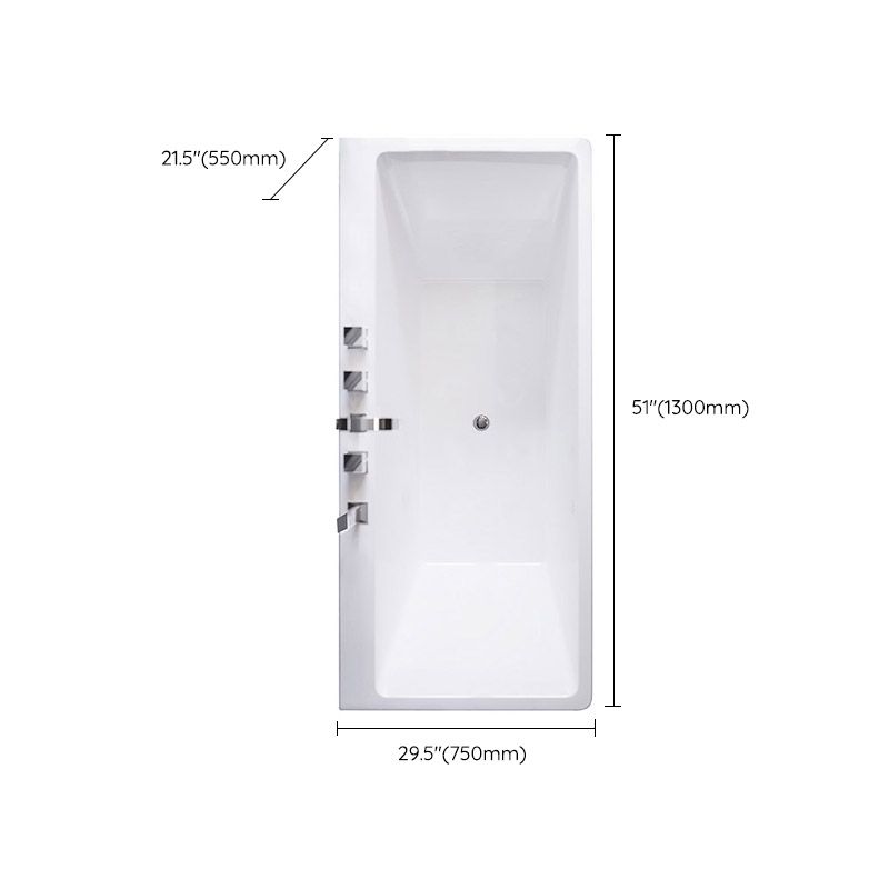 Modern White Acrylic Embedded Bathtub with Drain Bath Tub and Massage Device Clearhalo 'Bathroom Remodel & Bathroom Fixtures' 'Bathtubs' 'Home Improvement' 'home_improvement' 'home_improvement_bathtubs' 'Showers & Bathtubs' 1200x1200_148a9254-7cfb-4a2a-920b-e9556f661e7c