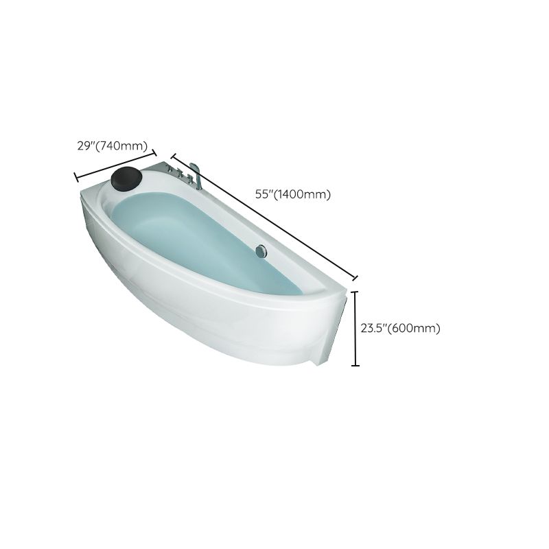 Back to Wall Corner Bathtub Acrylic White Modern Soaking Bath Clearhalo 'Bathroom Remodel & Bathroom Fixtures' 'Bathtubs' 'Home Improvement' 'home_improvement' 'home_improvement_bathtubs' 'Showers & Bathtubs' 1200x1200_14bf2a0f-0575-47eb-868c-87e1c06f7603