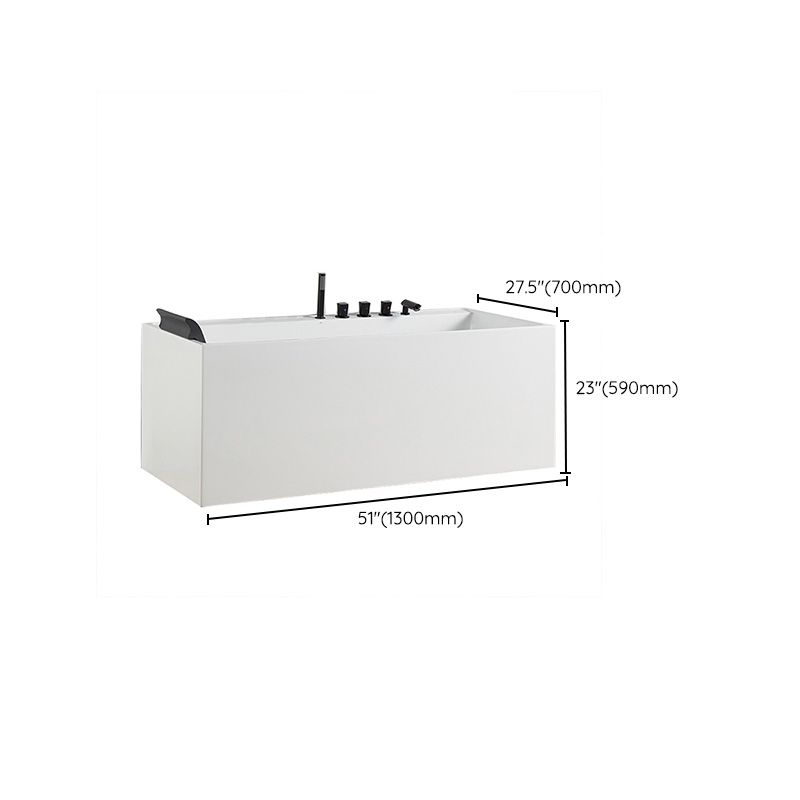 Modern White Rectangle Bathtub Acrylic Freestand Soaking Bathtub with Drain Bath Tub Clearhalo 'Bathroom Remodel & Bathroom Fixtures' 'Bathtubs' 'Home Improvement' 'home_improvement' 'home_improvement_bathtubs' 'Showers & Bathtubs' 1200x1200_14d8bdfe-d871-44e9-8397-900171430296