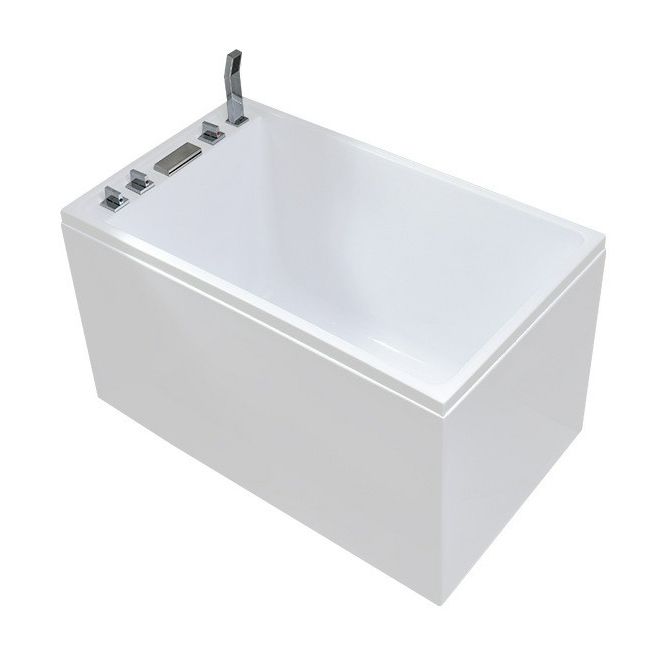 Modern Back to Wall Bathtub Rectangular Antique Finish Bathtub Clearhalo 'Bathroom Remodel & Bathroom Fixtures' 'Bathtubs' 'Home Improvement' 'home_improvement' 'home_improvement_bathtubs' 'Showers & Bathtubs' 1200x1200_14fb42e1-8f21-4b6b-bc01-bdd981cdd7b1