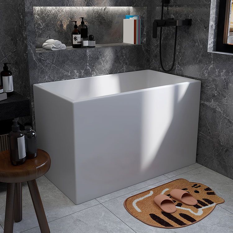 Back to Wall Antique Finish Soaking Bathtub Rectangular Modern Tub Clearhalo 'Bathroom Remodel & Bathroom Fixtures' 'Bathtubs' 'Home Improvement' 'home_improvement' 'home_improvement_bathtubs' 'Showers & Bathtubs' 1200x1200_15160dcf-c794-4900-998c-fc1b86afd6fd