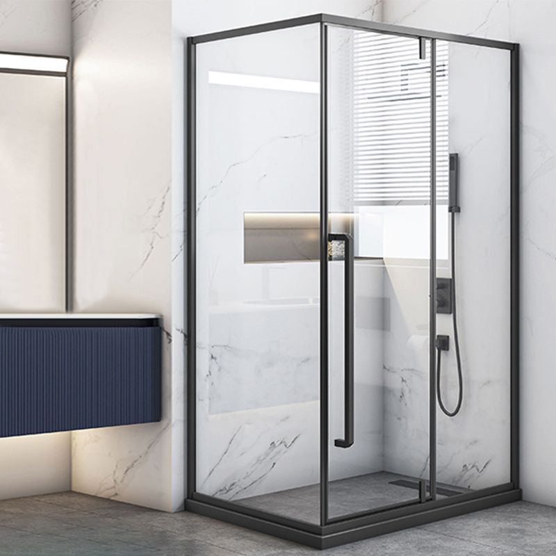 Grey Framed Shower Bath Door Pivot Transparent Tempered Shower Doors Clearhalo 'Bathroom Remodel & Bathroom Fixtures' 'Home Improvement' 'home_improvement' 'home_improvement_shower_tub_doors' 'Shower and Tub Doors' 'shower_tub_doors' 'Showers & Bathtubs' 1200x1200_151e5b7c-533f-46cf-bef9-b3f44a6ddeca