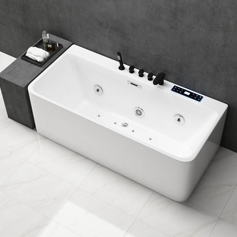 Modern Rectangular Bath Tub with Drain and Overflow Trim Bathtub Clearhalo 'Bathroom Remodel & Bathroom Fixtures' 'Bathtubs' 'Home Improvement' 'home_improvement' 'home_improvement_bathtubs' 'Showers & Bathtubs' 1200x1200_1530a6c7-aaea-49fe-8197-1d6acb12d6d2