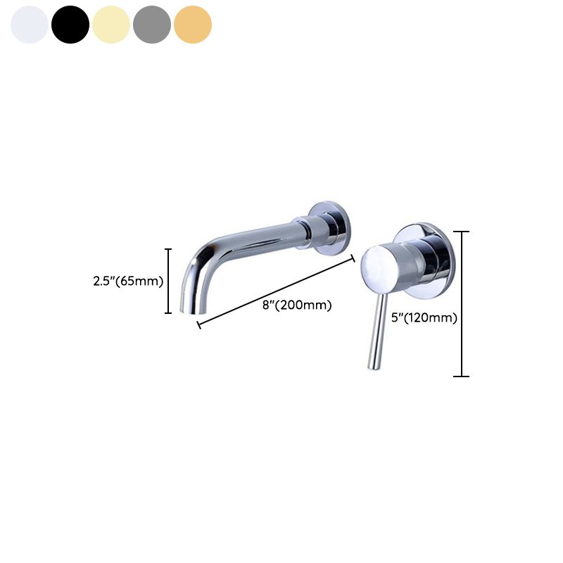 Bathroom Faucet Scratch Resistant 2 Holes Wall Mount Lever Handle Low Arc Sink Faucet Clearhalo 'Bathroom Remodel & Bathroom Fixtures' 'Bathroom Sink Faucets' 'Bathroom Sinks & Faucet Components' 'bathroom_sink_faucets' 'Home Improvement' 'home_improvement' 'home_improvement_bathroom_sink_faucets' 1200x1200_1532d3aa-4a1b-4079-8d6c-817912cc405e