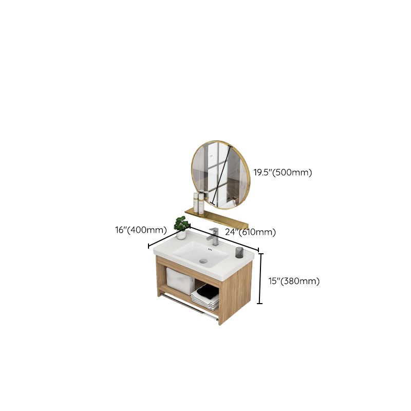 Modern Sink Vanity Rectangular Ceramic Top Single Wall Mount Vanity Clearhalo 'Bathroom Remodel & Bathroom Fixtures' 'Bathroom Vanities' 'bathroom_vanities' 'Home Improvement' 'home_improvement' 'home_improvement_bathroom_vanities' 1200x1200_153b7df8-03aa-41ce-87de-5f90d6b50cad