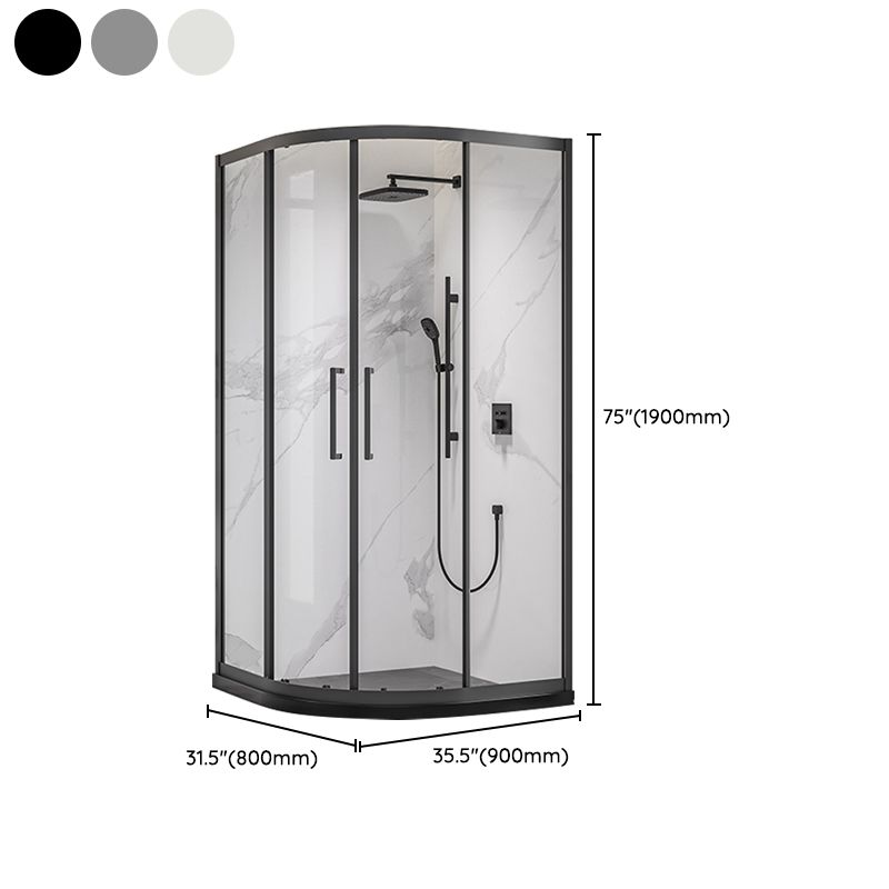 Full Frame Double Sliding Shower Door Tempered Glass Shower Screen Clearhalo 'Bathroom Remodel & Bathroom Fixtures' 'Home Improvement' 'home_improvement' 'home_improvement_shower_tub_doors' 'Shower and Tub Doors' 'shower_tub_doors' 'Showers & Bathtubs' 1200x1200_15491190-1714-493d-8238-b76ef2c093e8