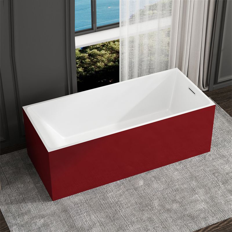 Modern Style Freestanding Bath Tub Stone Bathtub with Overflow Trim Clearhalo 'Bathroom Remodel & Bathroom Fixtures' 'Bathtubs' 'Home Improvement' 'home_improvement' 'home_improvement_bathtubs' 'Showers & Bathtubs' 1200x1200_154bd271-3c7b-47f4-89a3-25bcdd319fe9