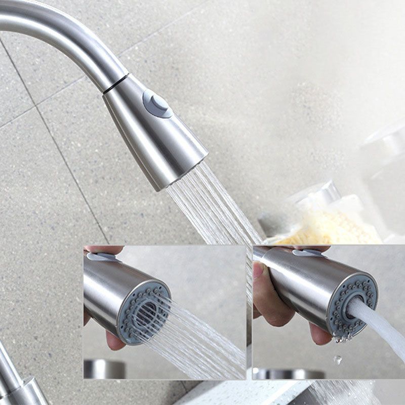 1-Hole Kitchen Faucet Pull down Sprayer Kitchen Faucet with Single Lever Handle Clearhalo 'Home Improvement' 'home_improvement' 'home_improvement_kitchen_faucets' 'Kitchen Faucets' 'Kitchen Remodel & Kitchen Fixtures' 'Kitchen Sinks & Faucet Components' 'kitchen_faucets' 1200x1200_155e1127-54b6-4960-83e1-33997640ed89