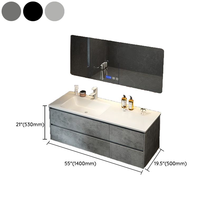 Wall Mount Sink Included Sink Vanity with Mirror Faucet for Bathroom Clearhalo 'Bathroom Remodel & Bathroom Fixtures' 'Bathroom Vanities' 'bathroom_vanities' 'Home Improvement' 'home_improvement' 'home_improvement_bathroom_vanities' 1200x1200_1573ee31-8839-41df-b215-995ddd4a5847