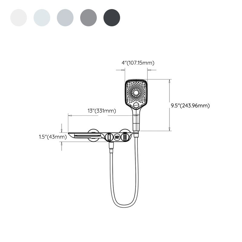 Modern Plain Shower Trim Adjustable Water Flow Wall Mount Shower Head Combo Clearhalo 'Bathroom Remodel & Bathroom Fixtures' 'Home Improvement' 'home_improvement' 'home_improvement_shower_faucets' 'Shower Faucets & Systems' 'shower_faucets' 'Showers & Bathtubs Plumbing' 'Showers & Bathtubs' 1200x1200_158049a3-26e8-4a5b-a6d2-767a9b85addb