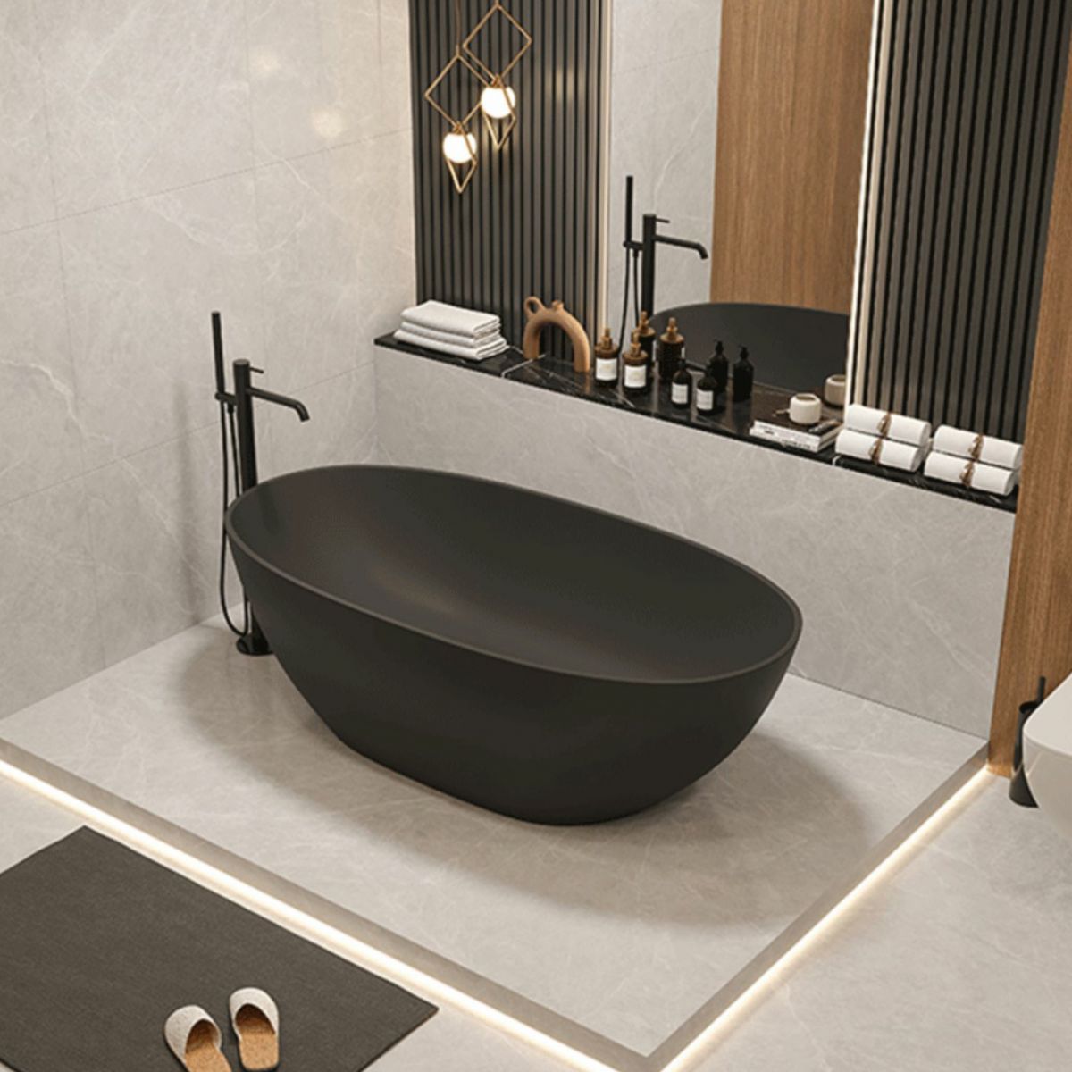 Stone Soaking Bathtub Modern Antique Finish Freestanding Bath Tub Clearhalo 'Bathroom Remodel & Bathroom Fixtures' 'Bathtubs' 'Home Improvement' 'home_improvement' 'home_improvement_bathtubs' 'Showers & Bathtubs' 1200x1200_15972b06-a85a-43d6-85e3-cd4b0a201d43