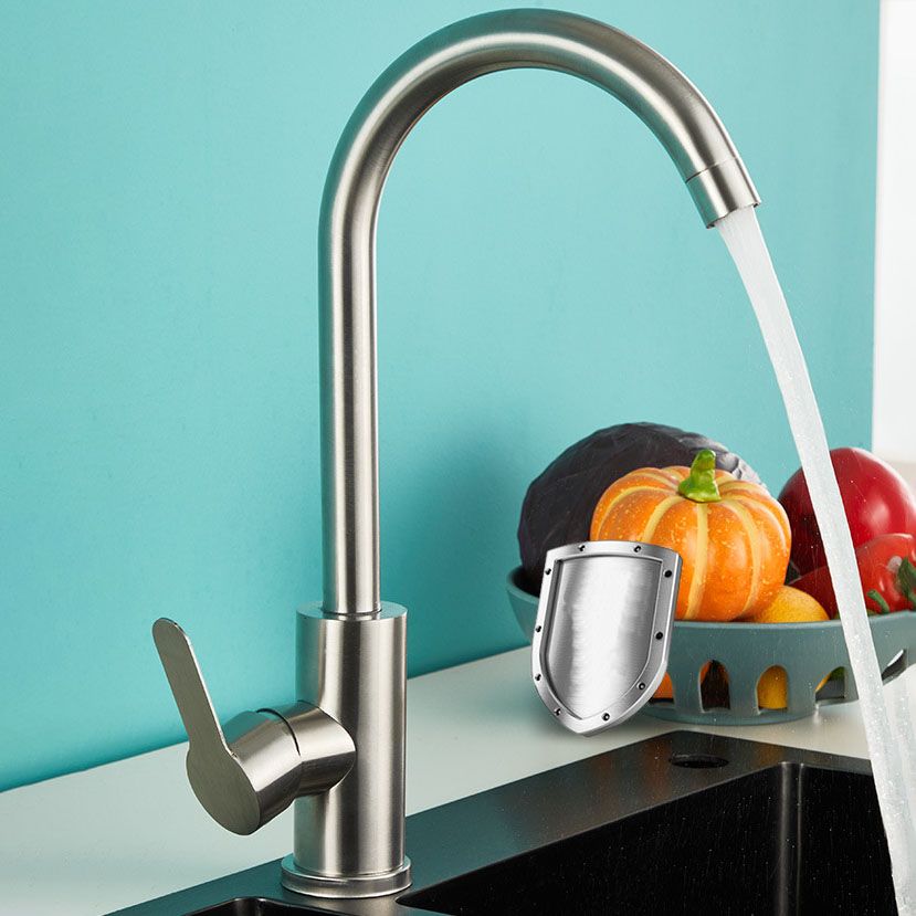 Modern Gooseneck One Handle Pot Filler Standard Low Profile Filler Clearhalo 'Home Improvement' 'home_improvement' 'home_improvement_kitchen_faucets' 'Kitchen Faucets' 'Kitchen Remodel & Kitchen Fixtures' 'Kitchen Sinks & Faucet Components' 'kitchen_faucets' 1200x1200_15af7125-e2e7-49de-9caf-24fc99409e0f