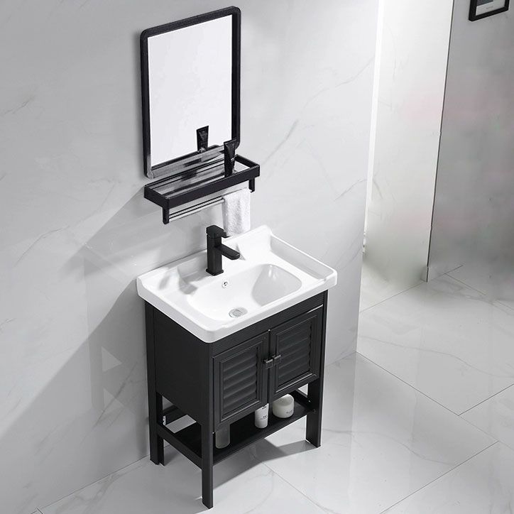 Freestanding Modern Sink Included Bath Vanity in Black for Bathroom Clearhalo 'Bathroom Remodel & Bathroom Fixtures' 'Bathroom Vanities' 'bathroom_vanities' 'Home Improvement' 'home_improvement' 'home_improvement_bathroom_vanities' 1200x1200_15b03d82-e586-4c97-b274-d32f10633353