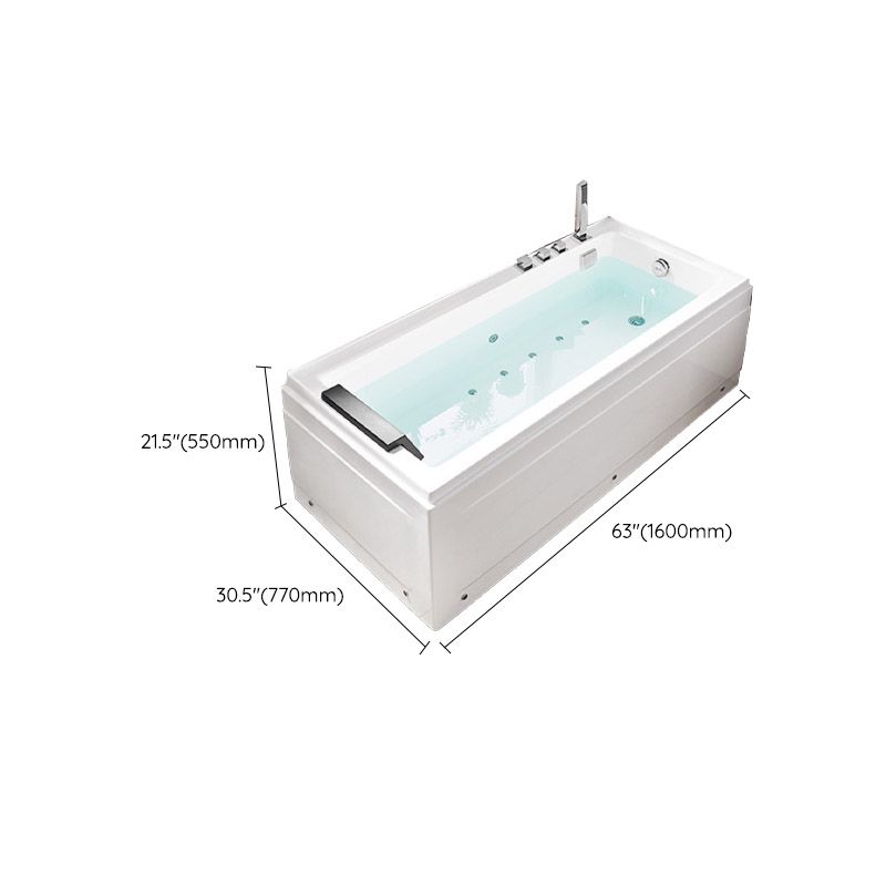 Acrylic Rectangular Bath Tub with Faucet Modern White Tub with Internal Drain Clearhalo 'Bathroom Remodel & Bathroom Fixtures' 'Bathtubs' 'Home Improvement' 'home_improvement' 'home_improvement_bathtubs' 'Showers & Bathtubs' 1200x1200_15d2f8e7-7c8c-493d-8e0b-6c458e09a305