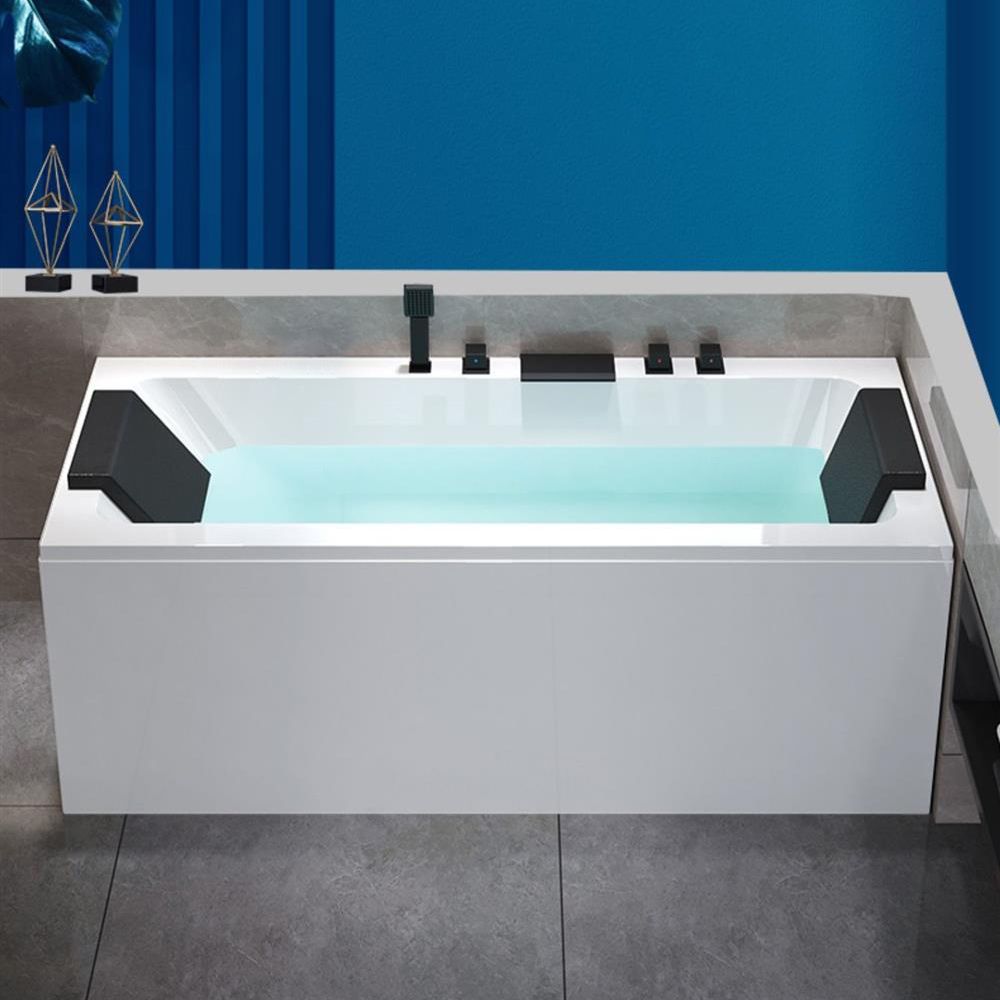 Soaking Back to Wall Bathtub Antique Finish Rectangular Modern Bath Tub Clearhalo 'Bathroom Remodel & Bathroom Fixtures' 'Bathtubs' 'Home Improvement' 'home_improvement' 'home_improvement_bathtubs' 'Showers & Bathtubs' 1200x1200_15d3b115-b896-45b9-a963-d11634f58e60