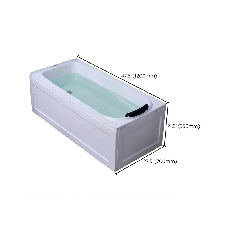 Modern 27.56-inch Wide Acrylic Tub Soaking Back to Wall Bathtub Clearhalo 'Bathroom Remodel & Bathroom Fixtures' 'Bathtubs' 'Home Improvement' 'home_improvement' 'home_improvement_bathtubs' 'Showers & Bathtubs' 1200x1200_15e3d5c2-a65f-4f95-8f02-7342040cf69f