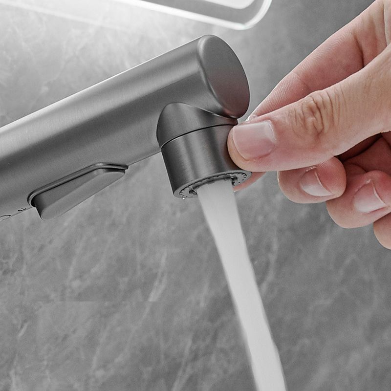Contemporary Vessel Faucet Copper Single Handle Low Arc Retractable Vessel Faucet for Home Clearhalo 'Bathroom Remodel & Bathroom Fixtures' 'Bathroom Sink Faucets' 'Bathroom Sinks & Faucet Components' 'bathroom_sink_faucets' 'Home Improvement' 'home_improvement' 'home_improvement_bathroom_sink_faucets' 1200x1200_15f64981-1f38-40aa-86c6-ec26740fa4b0