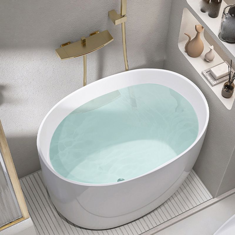 Modern Ellipse Acrylic White Bathtub Back to Wall with Drain Bath Tub Clearhalo 'Bathroom Remodel & Bathroom Fixtures' 'Bathtubs' 'Home Improvement' 'home_improvement' 'home_improvement_bathtubs' 'Showers & Bathtubs' 1200x1200_163351ef-db40-4c11-b6e6-30ced220eb6c