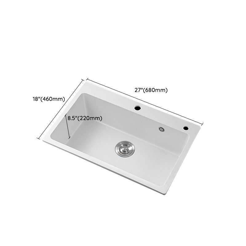 Quartz Kitchen Sink Rectangular Shape Single Bowl Kitchen Sink with Drain Strainer Kit Clearhalo 'Home Improvement' 'home_improvement' 'home_improvement_kitchen_sinks' 'Kitchen Remodel & Kitchen Fixtures' 'Kitchen Sinks & Faucet Components' 'Kitchen Sinks' 'kitchen_sinks' 1200x1200_1635c4a2-805d-4044-8fe7-02ccc2ec093f