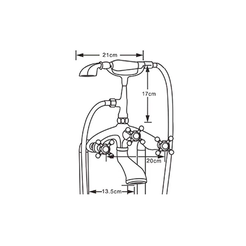 Traditional Style Freestanding Tub Filler Copper Floor Mount Freestanding Tub Filler Clearhalo 'Bathroom Remodel & Bathroom Fixtures' 'Bathtub Faucets' 'bathtub_faucets' 'Home Improvement' 'home_improvement' 'home_improvement_bathtub_faucets' 1200x1200_16384b44-c298-402c-ba0b-906ed6d236d0