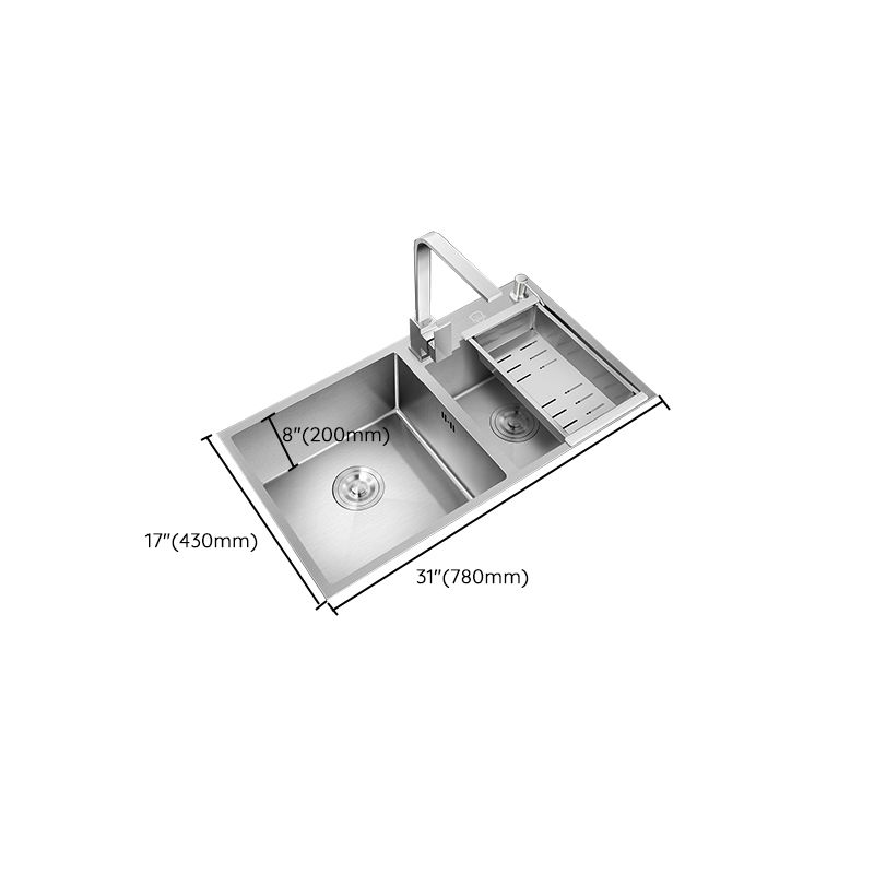 Modern Style Kitchen Sink Overflow Hole Design Drop-In Kitchen Sink Clearhalo 'Home Improvement' 'home_improvement' 'home_improvement_kitchen_sinks' 'Kitchen Remodel & Kitchen Fixtures' 'Kitchen Sinks & Faucet Components' 'Kitchen Sinks' 'kitchen_sinks' 1200x1200_163c7bae-0170-4d4e-87cf-0d640d98da15