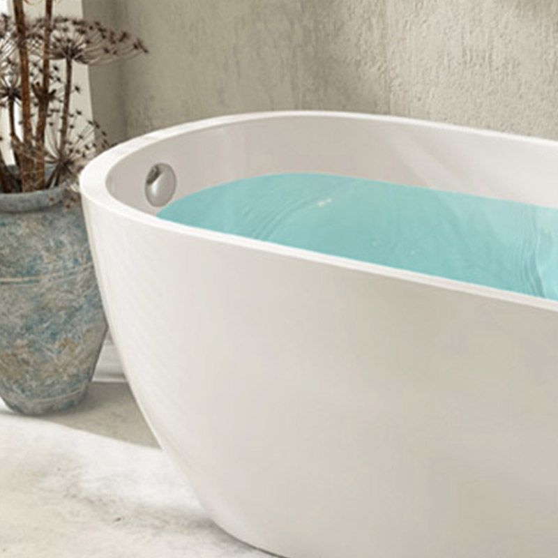 Modern Acrylic Oval Bathtub Freestanding Soaking Bathtub with Drain Bath Tub Clearhalo 'Bathroom Remodel & Bathroom Fixtures' 'Bathtubs' 'Home Improvement' 'home_improvement' 'home_improvement_bathtubs' 'Showers & Bathtubs' 1200x1200_1659ef79-b4f9-49d4-a200-7f8984494bf8