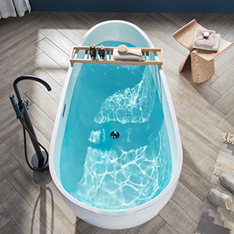 Polished Finish Acrylic Oval Bath Tub Soaking Stand Alone Tub with Drain Clearhalo 'Bathroom Remodel & Bathroom Fixtures' 'Bathtubs' 'Home Improvement' 'home_improvement' 'home_improvement_bathtubs' 'Showers & Bathtubs' 1200x1200_1675516f-3ecb-493f-a265-28c1801fc8d7