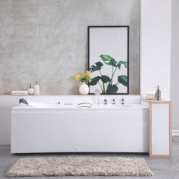 Modern Acrylic Rectangular Bathroom Bathtub with Drain White Tub Clearhalo 'Bathroom Remodel & Bathroom Fixtures' 'Bathtubs' 'Home Improvement' 'home_improvement' 'home_improvement_bathtubs' 'Showers & Bathtubs' 1200x1200_16927b0c-a93b-4caa-a7bc-ef4074e39f74