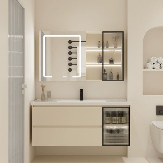 Modern Bathroom Sink Vanity Ceramic Top Wall Mount with Soft Close Door Clearhalo 'Bathroom Remodel & Bathroom Fixtures' 'Bathroom Vanities' 'bathroom_vanities' 'Home Improvement' 'home_improvement' 'home_improvement_bathroom_vanities' 1200x1200_16a67bea-6f0a-4ea4-ac07-cf1d5972ebee