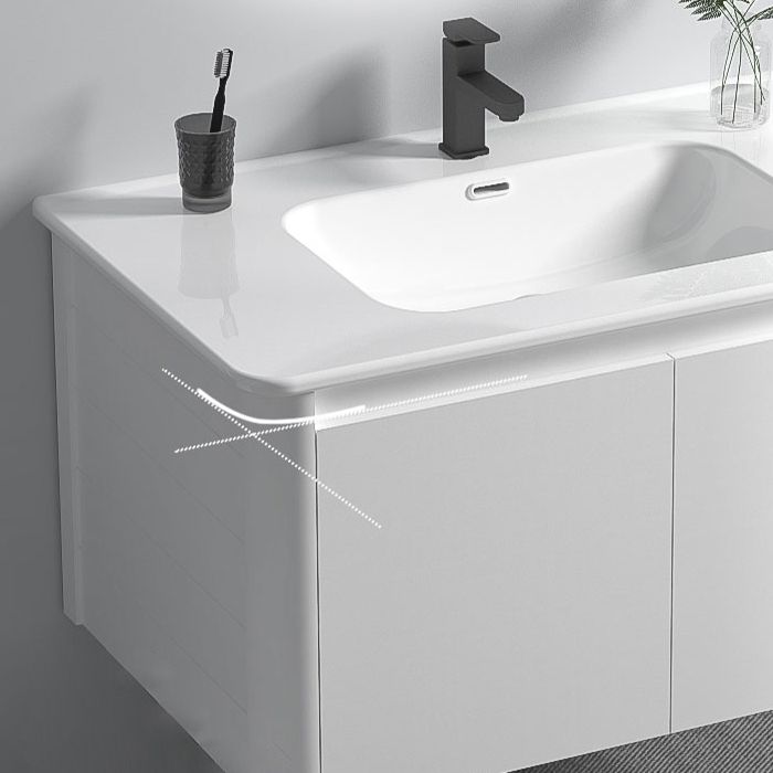 Wall Mount Bathroom Vanity Modern White Ceramic Single-Sink Vanity Set Clearhalo 'Bathroom Remodel & Bathroom Fixtures' 'Bathroom Vanities' 'bathroom_vanities' 'Home Improvement' 'home_improvement' 'home_improvement_bathroom_vanities' 1200x1200_16b1d3db-586c-4388-80d6-61f1adef4d85