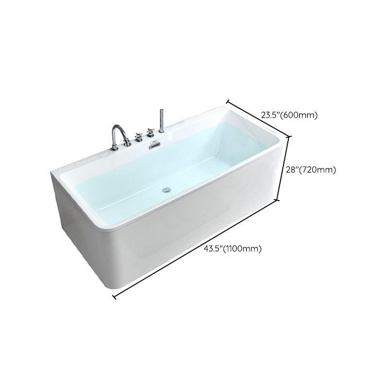 23.62-inch Tall Acrylic Rectangular Bath Soaking White Bathtub Clearhalo 'Bathroom Remodel & Bathroom Fixtures' 'Bathtubs' 'Home Improvement' 'home_improvement' 'home_improvement_bathtubs' 'Showers & Bathtubs' 1200x1200_16e48d5e-0da4-43e8-a713-464ea4bb1992