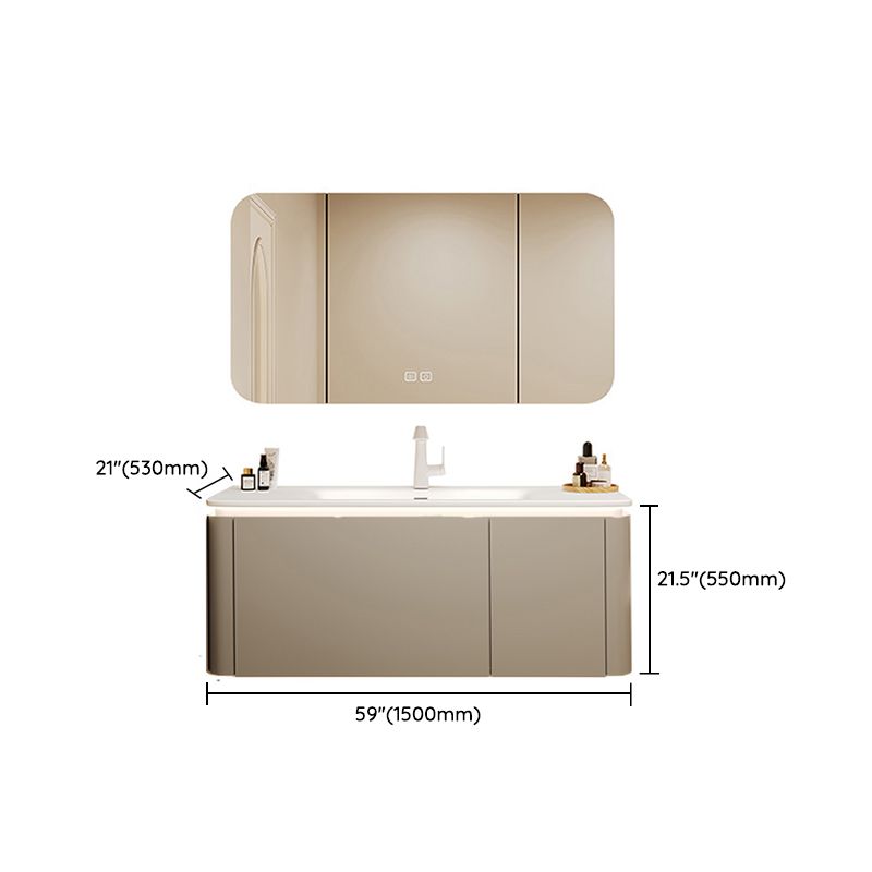 Wall Mount Sink Included Sink Vanity with Faucet Mirror for Bathroom Clearhalo 'Bathroom Remodel & Bathroom Fixtures' 'Bathroom Vanities' 'bathroom_vanities' 'Home Improvement' 'home_improvement' 'home_improvement_bathroom_vanities' 1200x1200_16e87c9c-c443-485e-9d11-eee1eb81fd2c