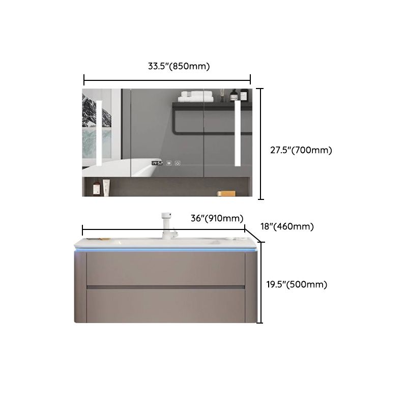 Modern Sink Vanity Ceramic Top Wall-Mounted with Soft Close Door Clearhalo 'Bathroom Remodel & Bathroom Fixtures' 'Bathroom Vanities' 'bathroom_vanities' 'Home Improvement' 'home_improvement' 'home_improvement_bathroom_vanities' 1200x1200_17011248-d3d6-4e09-9dbc-02d6f7bdb55c