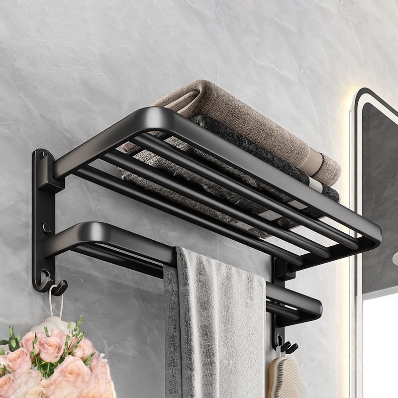 Modern Black Bathroom Accessory Kit Towel Bar Bathroom Hardware Clearhalo 'Bathroom Hardware Sets' 'Bathroom Hardware' 'Bathroom Remodel & Bathroom Fixtures' 'bathroom_hardware_sets' 'Home Improvement' 'home_improvement' 'home_improvement_bathroom_hardware_sets' 1200x1200_1711eeea-4e23-4b50-a38f-dd24e2533a32