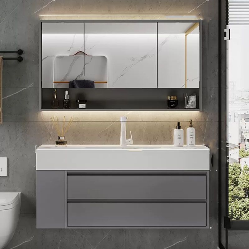 Modern Wall Mounted Standard Single-Sink Open Console with Sink Set Clearhalo 'Bathroom Remodel & Bathroom Fixtures' 'Bathroom Vanities' 'bathroom_vanities' 'Home Improvement' 'home_improvement' 'home_improvement_bathroom_vanities' 1200x1200_17164125-d027-4179-a155-99f7f96c052f