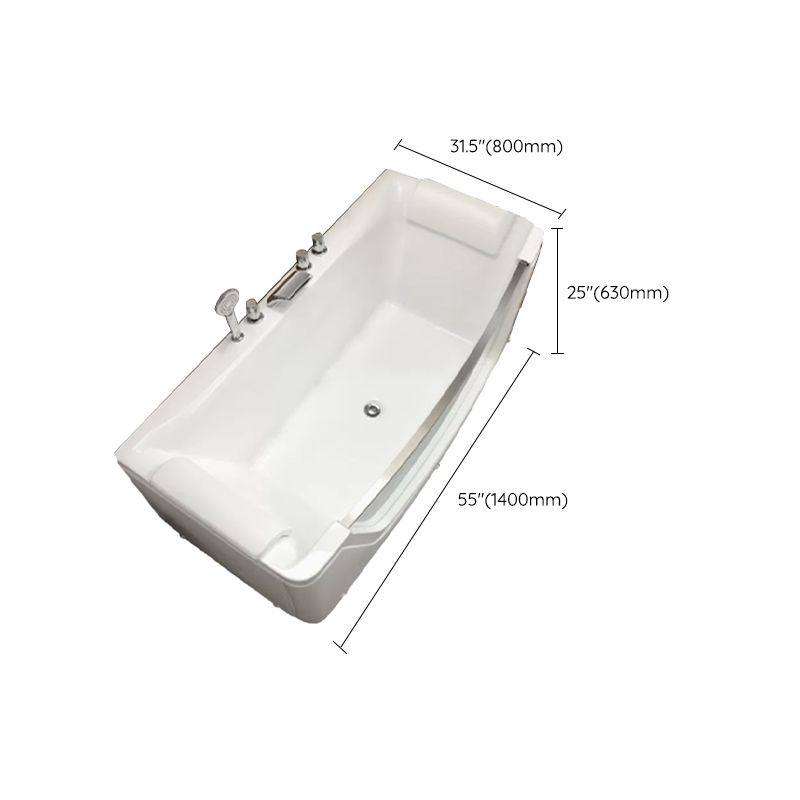 Modern Rectangle Acrylic Bathtub Back to Wall with Massage Device Clearhalo 'Bathroom Remodel & Bathroom Fixtures' 'Bathtubs' 'Home Improvement' 'home_improvement' 'home_improvement_bathtubs' 'Showers & Bathtubs' 1200x1200_17242af2-4d1f-4c61-8057-9e55c106ef5a