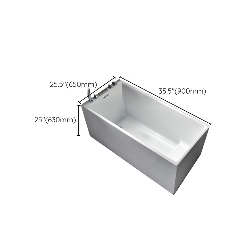 Back to Wall Acrylic Bathtub Stand Alone White Rectangular Bath Clearhalo 'Bathroom Remodel & Bathroom Fixtures' 'Bathtubs' 'Home Improvement' 'home_improvement' 'home_improvement_bathtubs' 'Showers & Bathtubs' 1200x1200_173024aa-5fcf-407b-849b-1643160f1b05