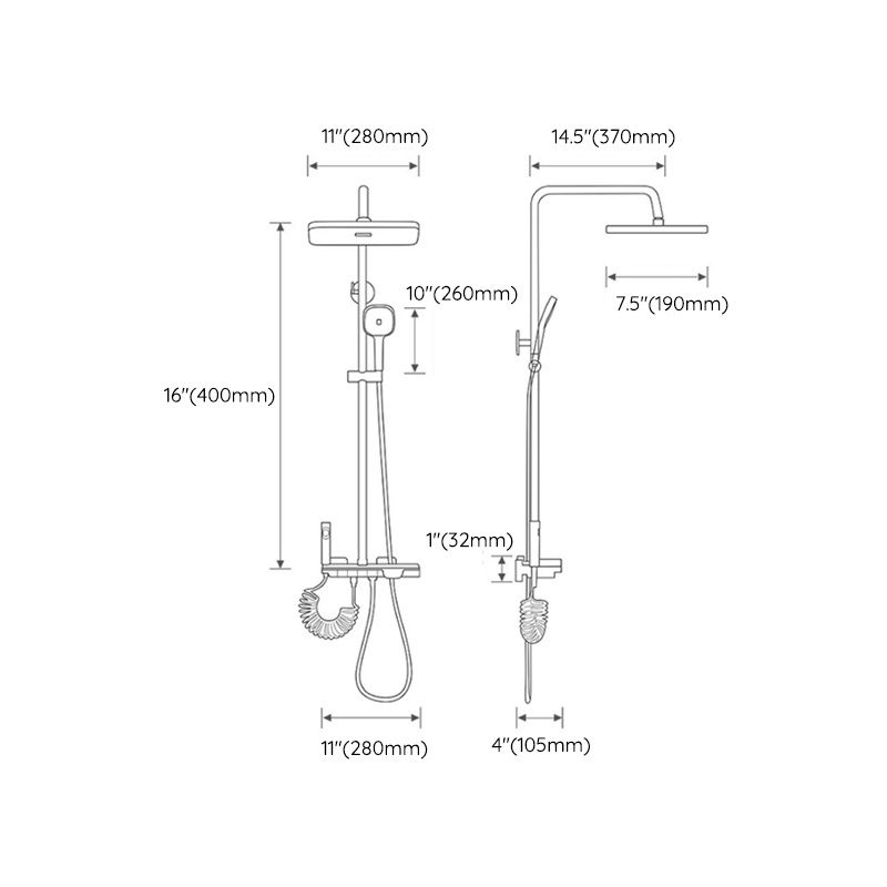 Grey Shower System Swivel Adjustable Spray Pattern Wall-Mounted Shower System Clearhalo 'Bathroom Remodel & Bathroom Fixtures' 'Home Improvement' 'home_improvement' 'home_improvement_shower_faucets' 'Shower Faucets & Systems' 'shower_faucets' 'Showers & Bathtubs Plumbing' 'Showers & Bathtubs' 1200x1200_17526615-4d74-473a-90b1-8a0beea54b49