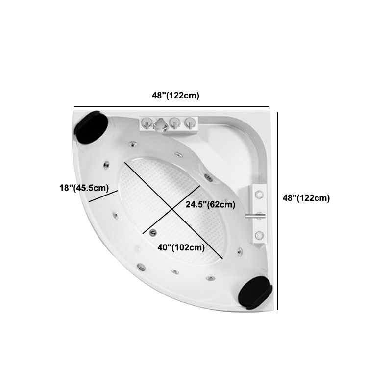 Acrylic Modern Back to Wall Bath Tub Bathroom Corner Bathtub in White Clearhalo 'Bathroom Remodel & Bathroom Fixtures' 'Bathtubs' 'Home Improvement' 'home_improvement' 'home_improvement_bathtubs' 'Showers & Bathtubs' 1200x1200_1772f843-44e3-4cff-b0ad-2e2c524399e2