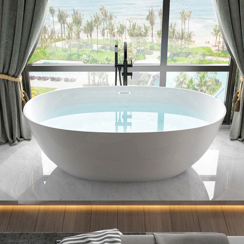 Soaking Oval Freestanding Bathtub Modern Acrylic Bathtub with Overflow Trim Clearhalo 'Bathroom Remodel & Bathroom Fixtures' 'Bathtubs' 'Home Improvement' 'home_improvement' 'home_improvement_bathtubs' 'Showers & Bathtubs' 1200x1200_177410ff-9808-4032-9bbc-7bf9295bd0d4