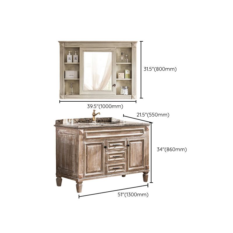 Wood Traditional Sink Vanity Freestanding Bathroom Sink Vanity with Mirror Clearhalo 'Bathroom Remodel & Bathroom Fixtures' 'Bathroom Vanities' 'bathroom_vanities' 'Home Improvement' 'home_improvement' 'home_improvement_bathroom_vanities' 1200x1200_177501be-5123-4f59-9455-9238e3083c52