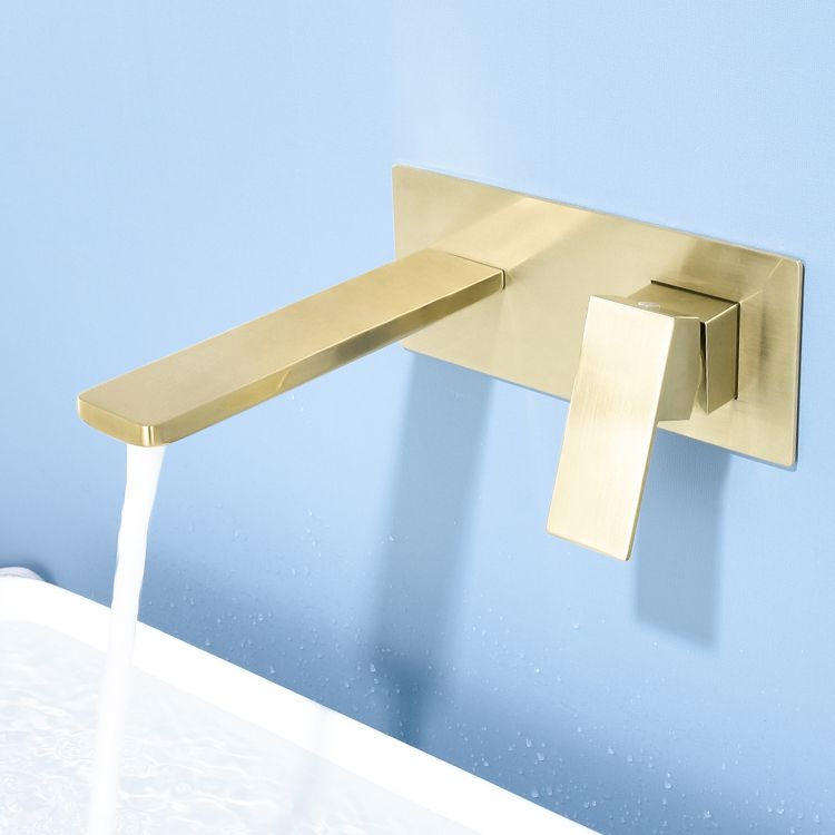 Modern Bathroom Faucet Solid Color Single Handle Wall Mounted Bathroom Faucet Clearhalo 'Bathroom Remodel & Bathroom Fixtures' 'Bathroom Sink Faucets' 'Bathroom Sinks & Faucet Components' 'bathroom_sink_faucets' 'Home Improvement' 'home_improvement' 'home_improvement_bathroom_sink_faucets' 1200x1200_177ca0e9-3c77-4604-a0a1-bb3561068cfa