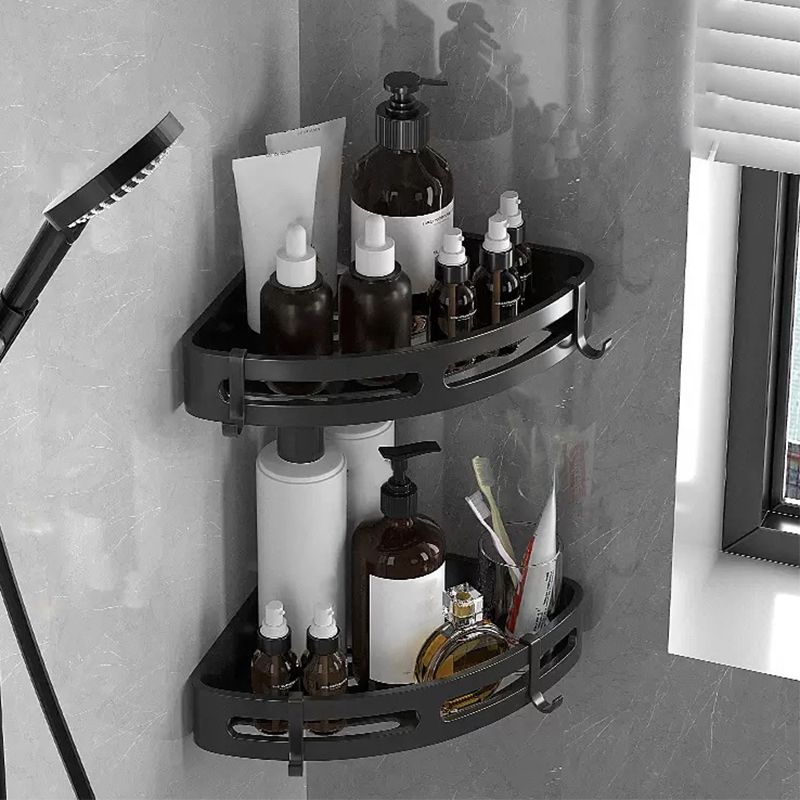 Modern Bath Hardware Set Bath Shelf Silver/Black Bathroom Accessory Kit Clearhalo 'Bathroom Hardware Sets' 'Bathroom Hardware' 'Bathroom Remodel & Bathroom Fixtures' 'bathroom_hardware_sets' 'Home Improvement' 'home_improvement' 'home_improvement_bathroom_hardware_sets' 1200x1200_177fb3cc-86e0-475d-85f5-8974da0f5790