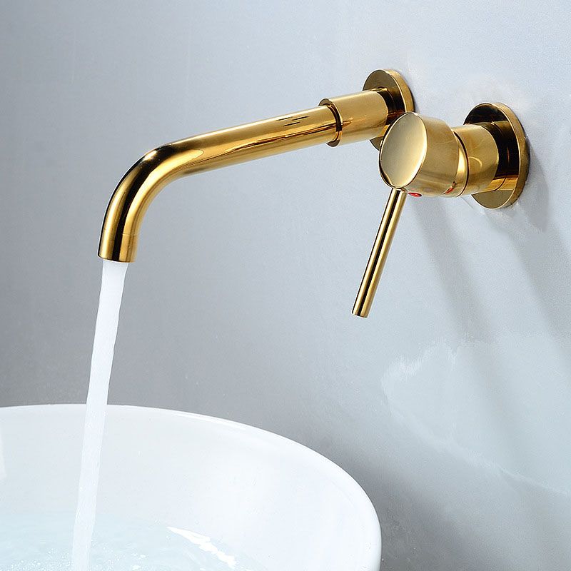 Wall Mounted Metal Tub Filler One Handle Rotatable Tub Faucet Trim Clearhalo 'Bathroom Remodel & Bathroom Fixtures' 'Bathtub Faucets' 'bathtub_faucets' 'Home Improvement' 'home_improvement' 'home_improvement_bathtub_faucets' 1200x1200_1787f198-81e1-4c87-ab64-d2ec385e9f64