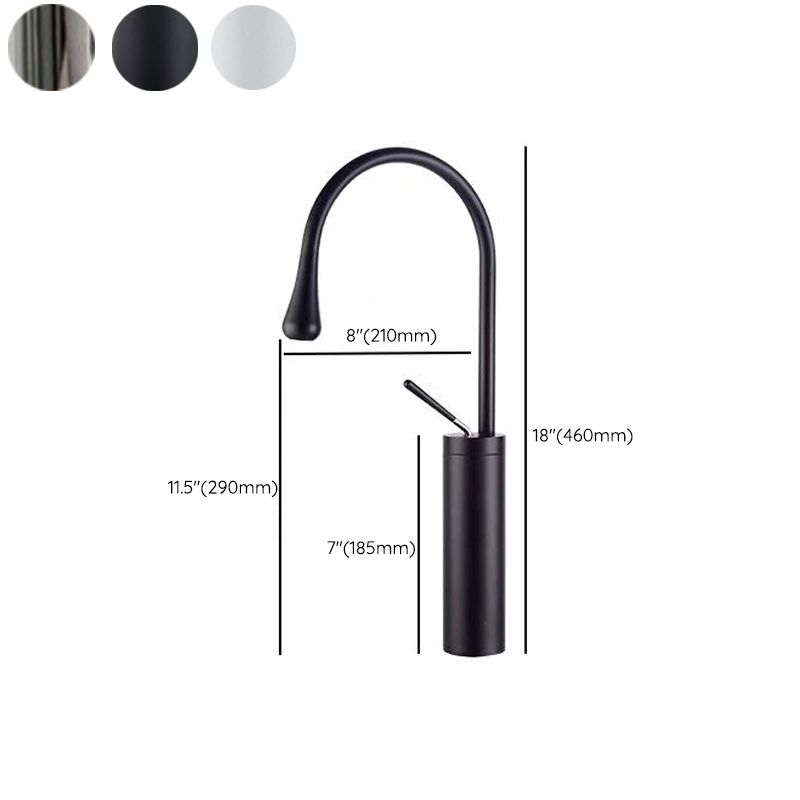 Gooseneck Lever Handles Sink Faucet Modern Circular Brass Bathroom Sink Faucet Clearhalo 'bathroom_sink_faucets' 'Conjuntos de Torneiras de Lavatório e Banheiro' 'home_improvement' 'home_improvement_bathroom_sink_faucets' 'Mobiliário Doméstico' 'Página inicial' 'Renovação e equipamento de casa de banho' 'Torneira para lavatório de banheiro' 1200x1200_17b67e8a-afd4-4a89-92db-882f14a9180c