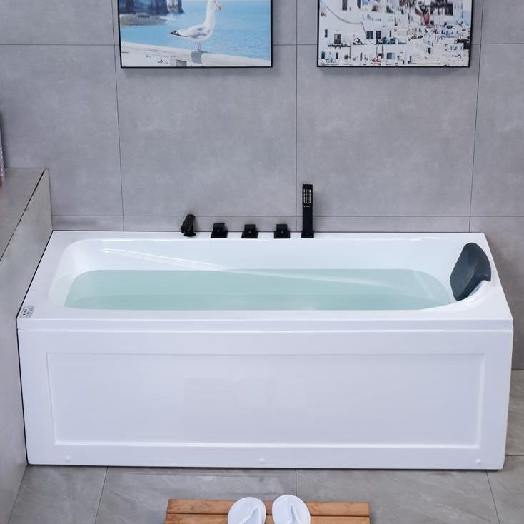 Modern 27.56-inch Wide Acrylic Tub Soaking Back to Wall Bathtub Clearhalo 'Bathroom Remodel & Bathroom Fixtures' 'Bathtubs' 'Home Improvement' 'home_improvement' 'home_improvement_bathtubs' 'Showers & Bathtubs' 1200x1200_17da95d4-0d16-48de-ad66-97fc835f6765