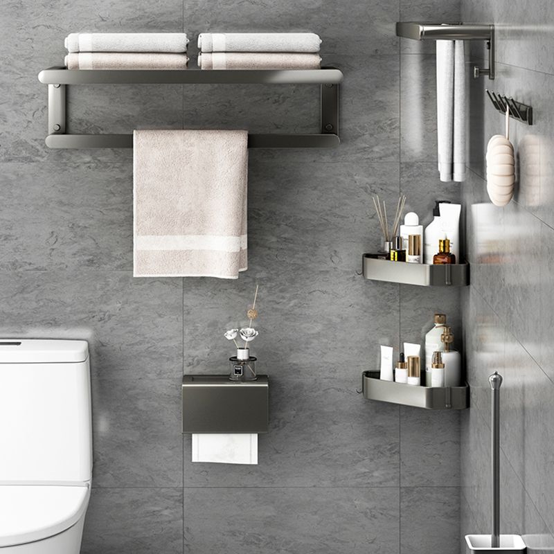 Matte Gray Bathroom Hardware Set Modern Bathroom Accessory Kit Clearhalo 'Bathroom Hardware Sets' 'Bathroom Hardware' 'Bathroom Remodel & Bathroom Fixtures' 'bathroom_hardware_sets' 'Home Improvement' 'home_improvement' 'home_improvement_bathroom_hardware_sets' 1200x1200_17ec7795-95c4-4341-b384-0c969d2091b4