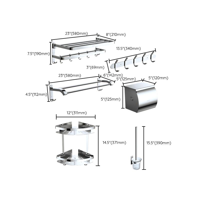 Modern Bathroom Set Towel Bar Bath Shelf Bathroom Accessories Hardware Set Clearhalo 'Bathroom Hardware Sets' 'Bathroom Hardware' 'Bathroom Remodel & Bathroom Fixtures' 'bathroom_hardware_sets' 'Home Improvement' 'home_improvement' 'home_improvement_bathroom_hardware_sets' 1200x1200_17f54c37-1209-4983-9e61-3c872a8d605c