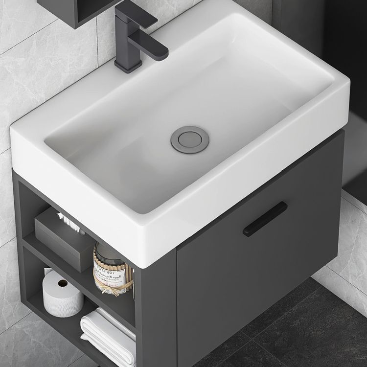 Modern Dark Gray Ceramic Vanity Single-Sink Wall Mount Vanity Sink Clearhalo 'Bathroom Remodel & Bathroom Fixtures' 'Bathroom Vanities' 'bathroom_vanities' 'Home Improvement' 'home_improvement' 'home_improvement_bathroom_vanities' 1200x1200_1801dfe2-66ef-4d29-be87-b4f41889686d