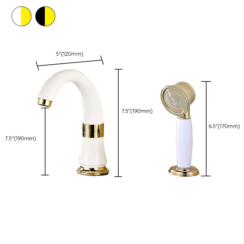 Luxury Rotatable Widespread Sink Faucet Circular Lever Handle Faucet with Water Hose Clearhalo 'Bathroom Remodel & Bathroom Fixtures' 'Bathroom Sink Faucets' 'Bathroom Sinks & Faucet Components' 'bathroom_sink_faucets' 'Home Improvement' 'home_improvement' 'home_improvement_bathroom_sink_faucets' 1200x1200_180e6dbd-5167-4dab-b200-c786c98ea8f8